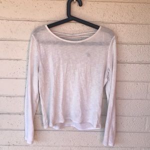 Long sleeve white crop top